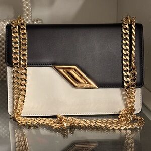 Full grain calf leather gold chain bag